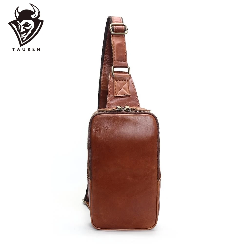 Мужская модная Ретро сумка из натуральной кожи для отдыха и путешествий, сумка на плечо, Мужская нагрудная сумка с нагрудным карманом