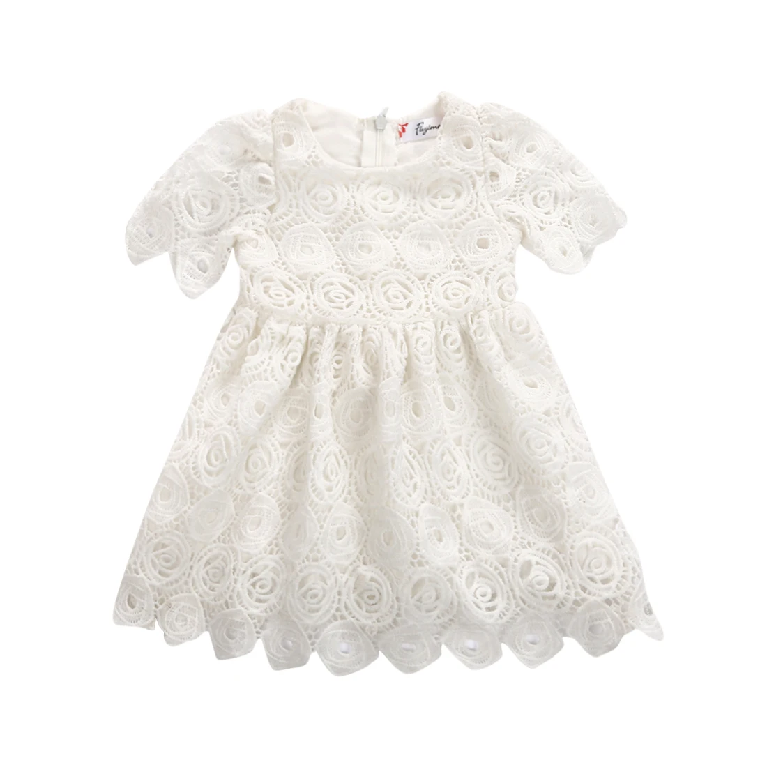 2019 New Arrival Kid Baby Girl Short Sleeve Princess Dress Party Pageant Bridesmaid Lace Tulle Wholesale Pudcoco | Детская одежда и