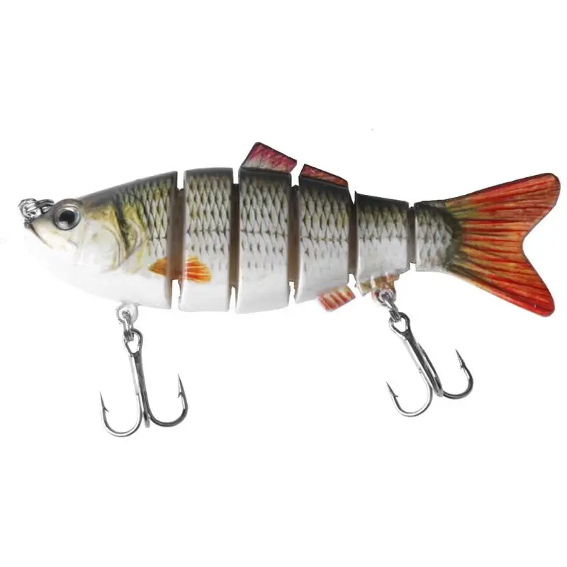 

10cm 6-Segment Lifelike Joint Fishing Lure Baits Wobblers Bionic Crankbait pesca Swimbait with 2 Hook Fishing Tools