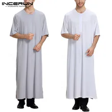 INCERUN удобные пижамы мужские кафтан халат платье abaya Arab Одежда Человек Arabe мужской Халат домашний халат Masculino Халат