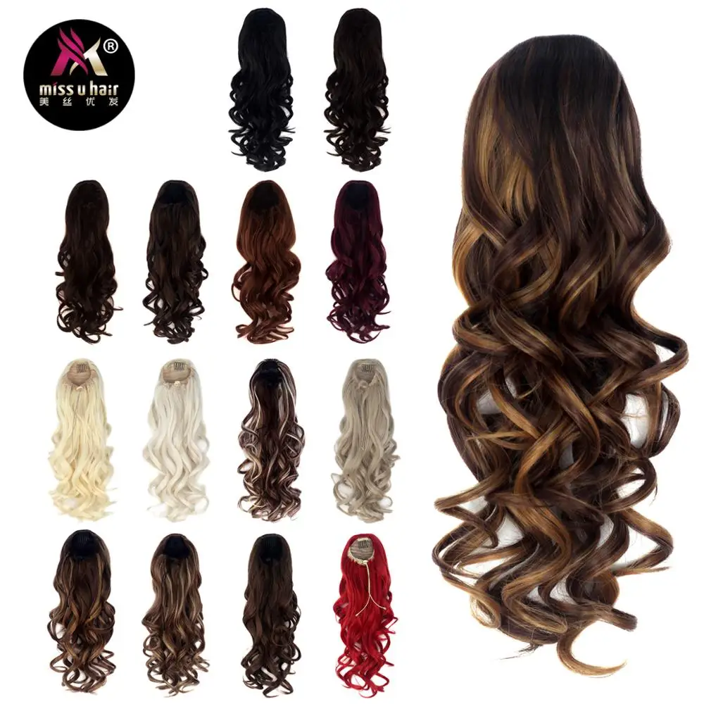 

Miss U Hair 20" 50cm 150g Women Long Curly Ponytails Clip In On Hair Extension Pieces Accessories for Halloween