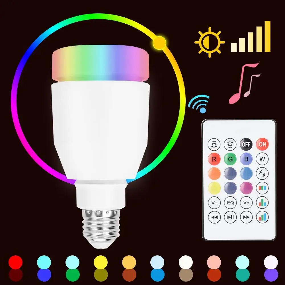 Умная лампа 14 Вт E27 RGB + W с дистанционным управлением Bluetooth волшебная яркая сменная