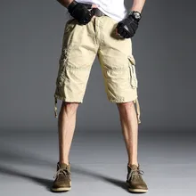 Мужские летние новые повседневные многокарманные камуфляжные Хлопковые Бриджи мужские однотонные свободные камуфляжные до колен мужские модные короткие шорты