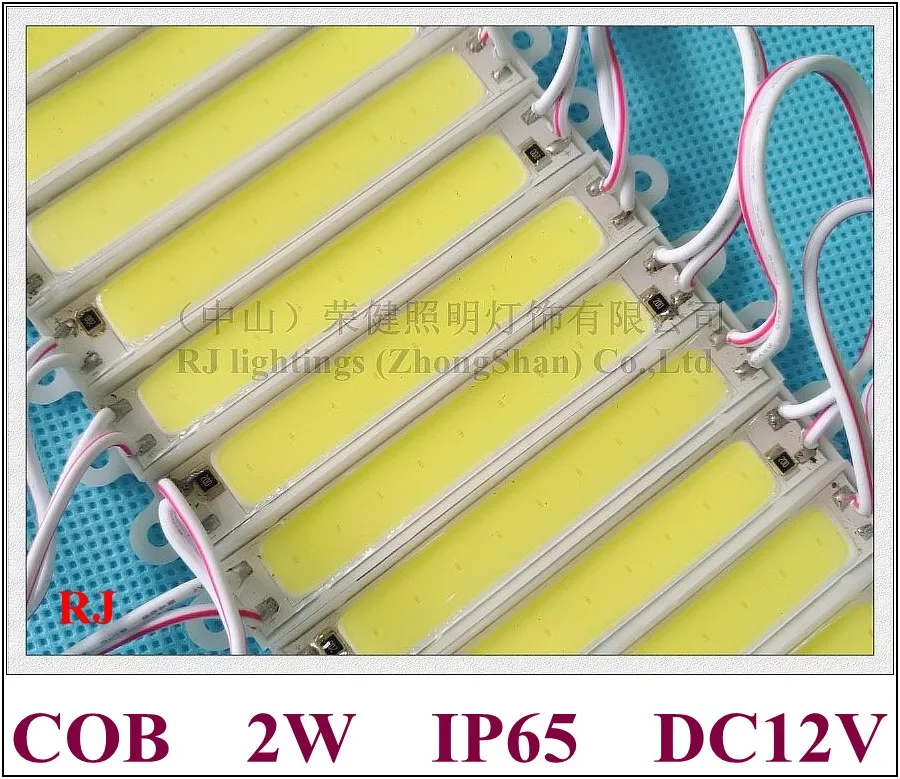 

COB LED module light epoxy resin waterproof DC12V 2W 220lm COB IP65 CE ROHS 75mm(L)*14mm(W)*4mm(H)