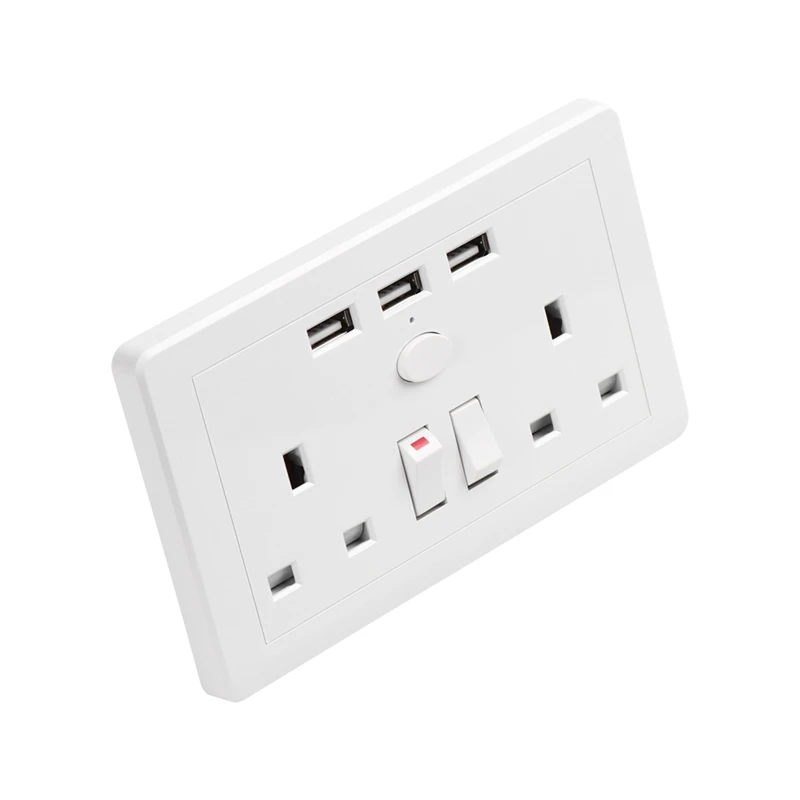 1 комплект 13A Ac 110 ~ 250 В 3 usb порта для зарядки стандарт Великобритании