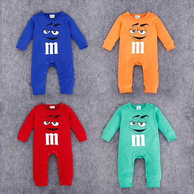 2017 Infant Clothes Autumn NewBorn Baby Rompers letter M Clothing Costumes Cartoon Funny Kids Jumpsuit New Born Boys Clothes