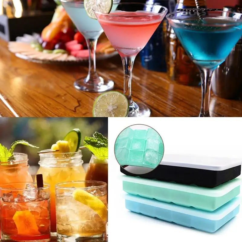 

Ice Maker 15 Grids Ice Cube Module Easy To Release Block Ice Cube Maker With Cover Silicone Kitchen Accessories