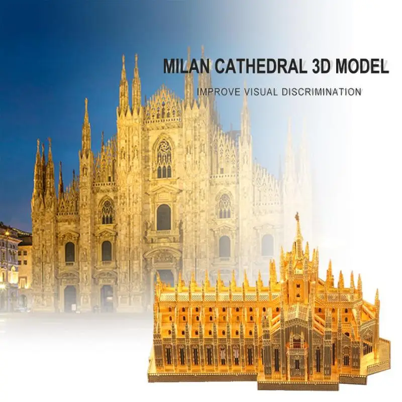 

3D Metal Puzzle DIY Simulation Church Building of Church Model Laser Cut Building Jigsaw Toys For Children Christmas Gift