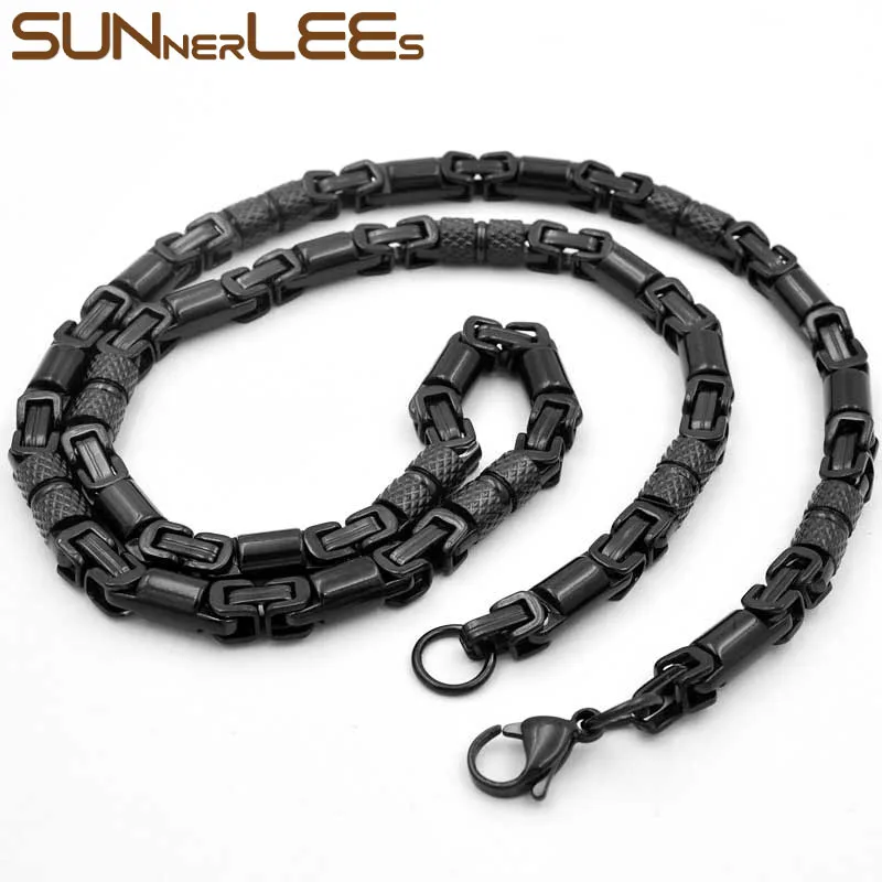SUNNERLEES 316L ожерелье из нержавеющей стали 6 мм Геометрическая Византийская