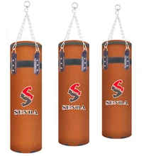 80/90/100/120 cm PU Sandbag High Quality Punching Bag Kicking Train Sand Pear Bag Leather Suede Boxing Bag Indoor Sport Earthbag