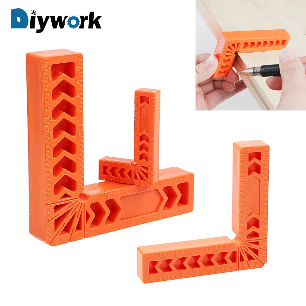 

DIYWORK Carpentry Right Angle Ruler Square Ruler Assist Positioning Tool Right Angle Locator Angle Measuring Tool 3" 4" 6"