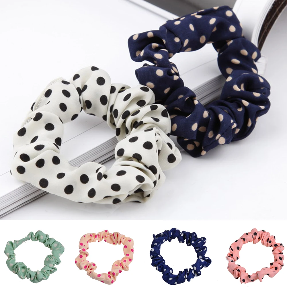 

1 PC Cute Sweet Polka Dots Elastic Hair Bands Girls Ponytail Holder Hair Tie Band Hair Accessories Headwear Color Randomly