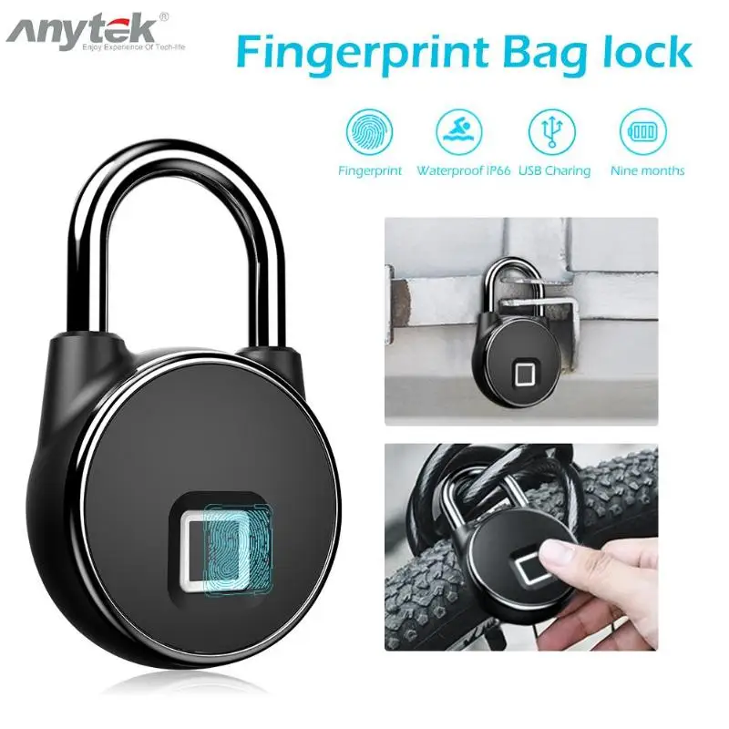 Anytek P22 الذكية بدون مفتاح قفل ببصمة الأصبع IP66 مكافحة سرقة قفل حماية كماليات سيارة خارجية حقيبة أمتعة قفل الأجهزة Anytek P22 الذكية بدون مفتاح قفل ببصمة الأصبع IP66 مكافحة سرقة قفل حماية كماليات سيارة خارجية حقيبة أمتعة قفل الأجهزة