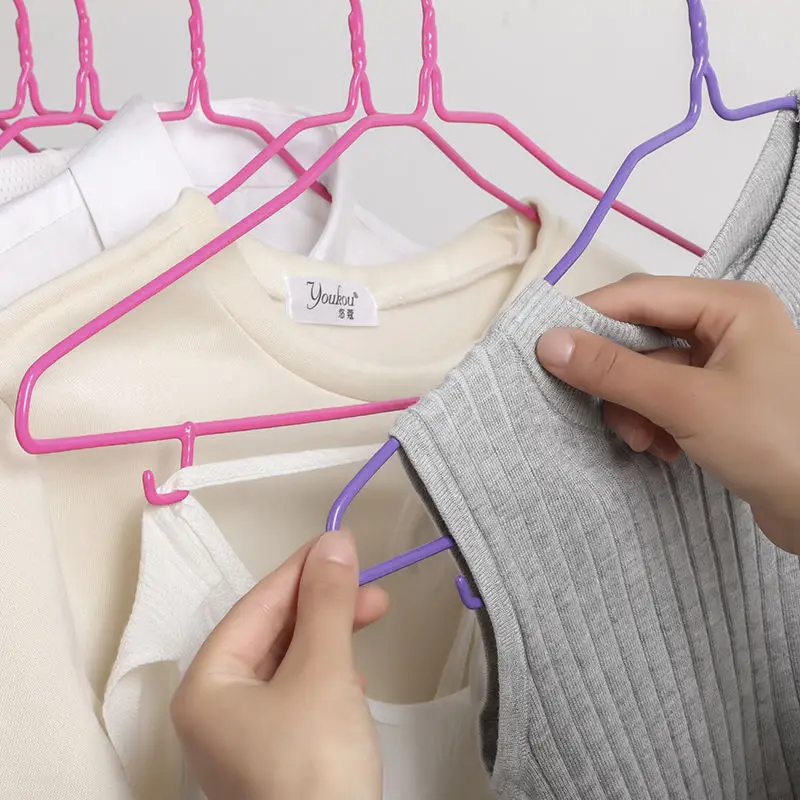 10 قطعة الفولاذ شماعة ملابس فولاذية غير زلة الأطفال معطف السراويل السراويل تجفيف الرف مع هوك خزانة الغسيل تخزين حامل