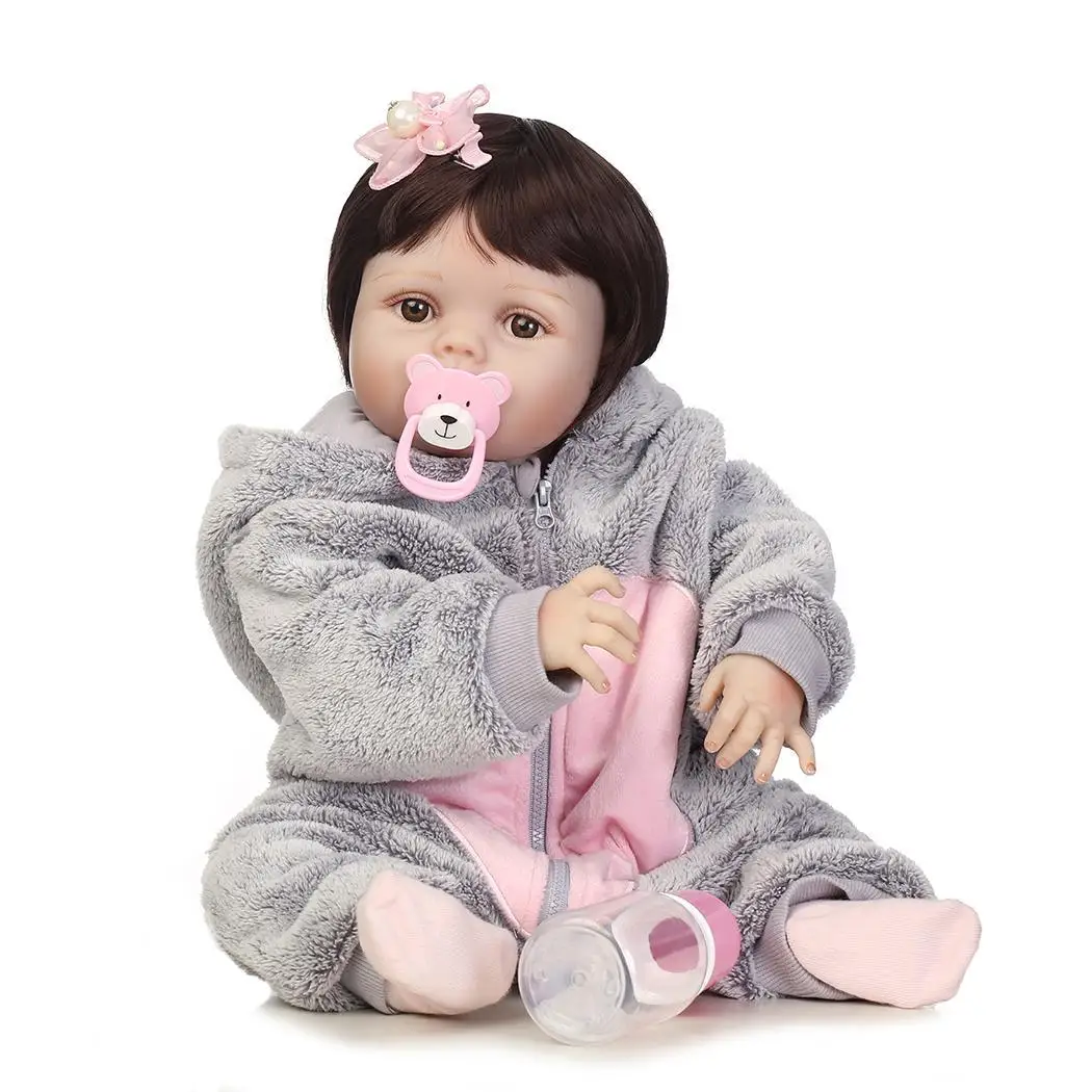 

Kids Soft Silicone Realistic With Clothes Collectibles, Gift, Playmate Unisex Reborn 2-4Years Baby Doll