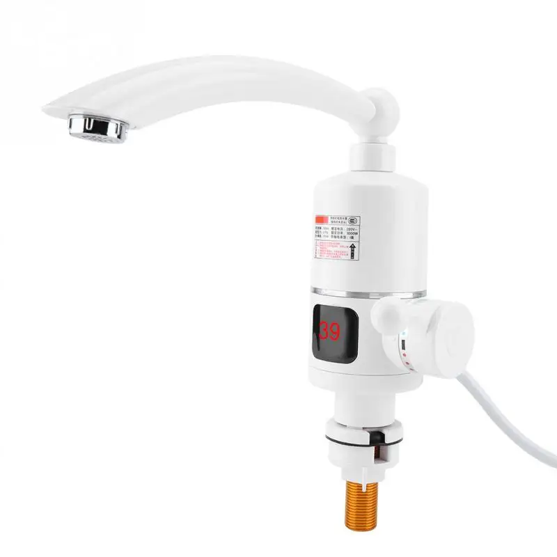 

Instant Hot Water Heater Tap Fast Instantaneous Thermostat for Water Heater 3000w Electrical Faucet Temperature Display
