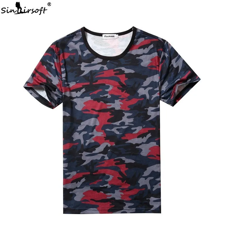 

SINAIRSOFT Camouflage T-shirt Men Skinny O-Neck Short Sleeve Tshirt Male Summer Military Suitable Tops Clothes Size M-XXL Hot