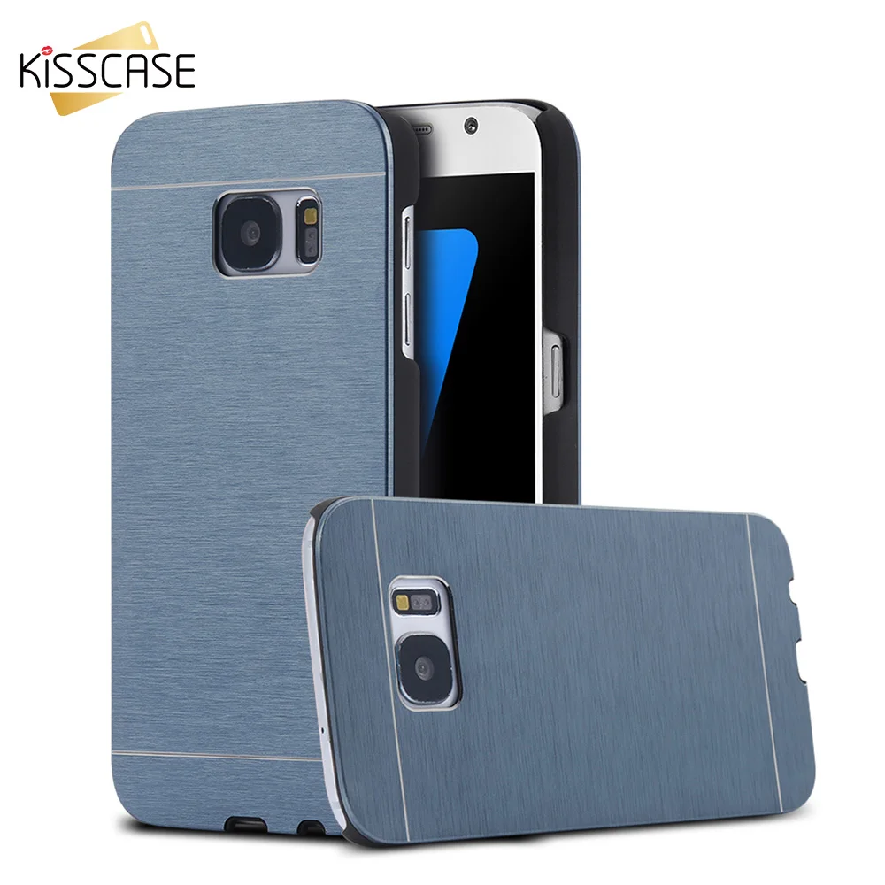 Kisscase для samsung Galaxy S4 S6 S7 Edge Note 4 Роскошный чехол щетка металический Жесткий Чехол J5 J7