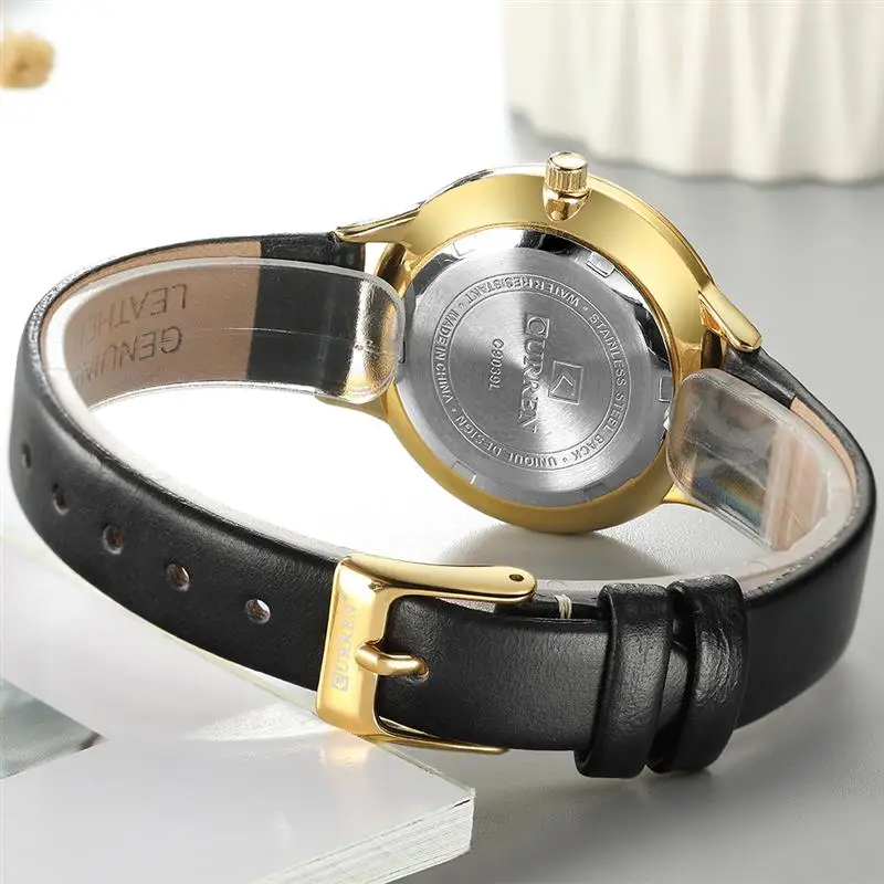 Новые кожаные часы Женские Элитный бренд CURREN Модные Кварцевые женские наручные часы платье женские элегантные часы reloj mujer