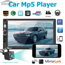 2 Din Car Stereo MP5 Player FM Radio 7 “Touch Screen USB Flash Disk AUX Bluetooth 4.0 Audio Video player con (fuori) macchina Fotografica di retrovisione