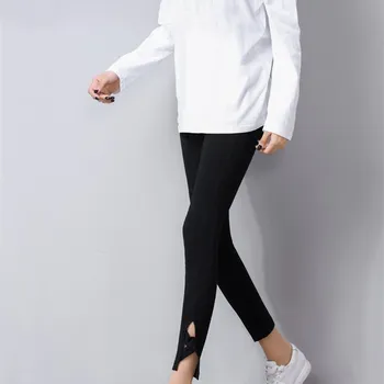 

New Arrival Female Black/Gray Slim Ankle-Length Pants Casual Summer Plus Size Elastic Waist Thin Leggings Pants