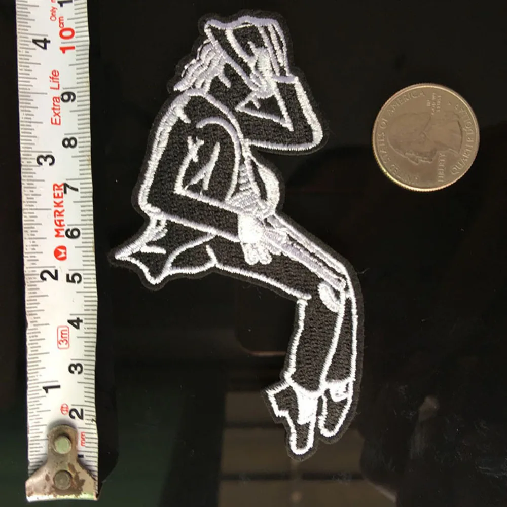 Black Dancing Man Michael Jackson Patches Rock Punk Iron On Embroidered Clothes Appliques For Clothing Stickers Garment Badges Accessories cb5feb1b7314637725a2e7: N-BT1407