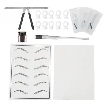 

Semi-Permanent Eyebrow Microblading Tattoo Makeup Tool Pen Blade Needle Pigment Cup Set Kit for Eyebrow Lip Body Makeup