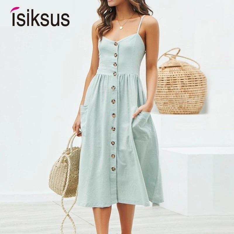 Isiksus Casual Summer Dress Women Beach ...