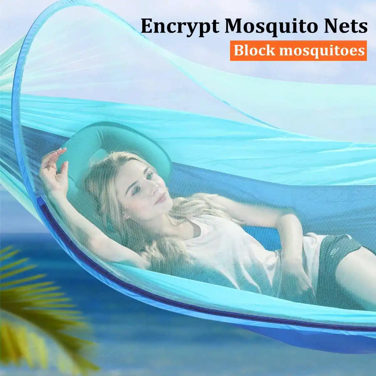 

Portable Adult Single Double Hammock Outdoor Travel Camping Hunting Sleeping Bed Picnic Hanging Bed Hammock With Mosquitoe Net