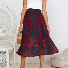 ZOUHIRC Богемские женские длинные юбка с цветочным принтом летняя юбка в складку Женский внутри юбка миди верхняя одежда в повседневном стиле юбки vestido