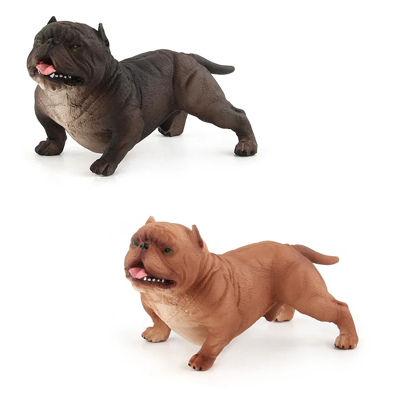 Cross-Border Hot 13 Cm Simulation Bulldog 6 A Bully Dog Solid Plastic Animal Model Ornaments Toys