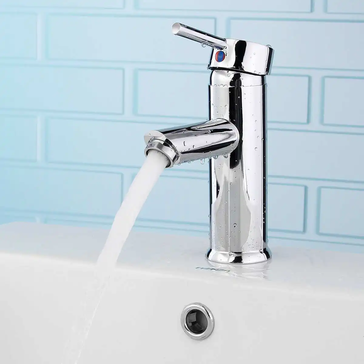 

Xueqin Chrome Brass Single Handle Bathroom Mixer Tap Deck Mounted Sink Bath Hot And Cold Water Single Hole Kitchen Basin Faucet