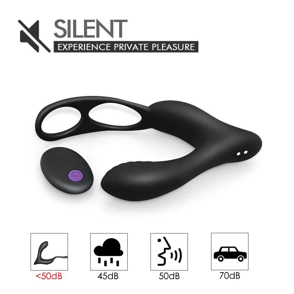 Мужской массаж простаты Вибратор Анальная пробка силиконовой Водонепроницаемый
