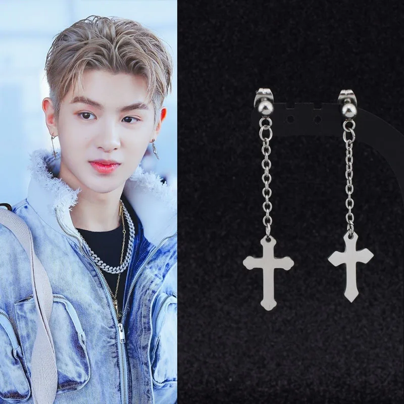 Вдохновленные круглые висячие серьги kpop корейская мода корейские золотой или