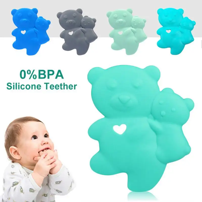 

Bear-shaped Baby Large Teething Toy Food Grade Silicone Grind Baby's Teeth Teething Toy Ease Teething Pains Teether DIY Supplies