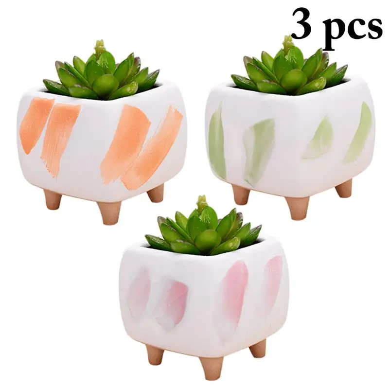 

3PCS Succulent Pot Decorative Desktop Flower Pot Plant Pot for Home