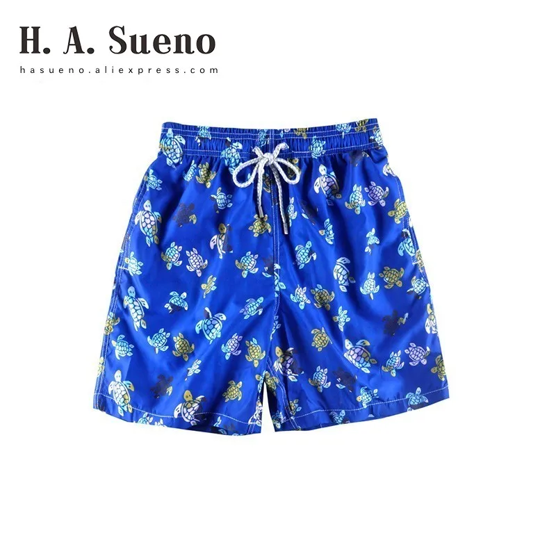 

H.A.Sueno 2019 new Turtle Surfing Pants loose fit Quick dry Boardshorts Bermuda Surf Beach Shorts carton Swimming Shorts /6
