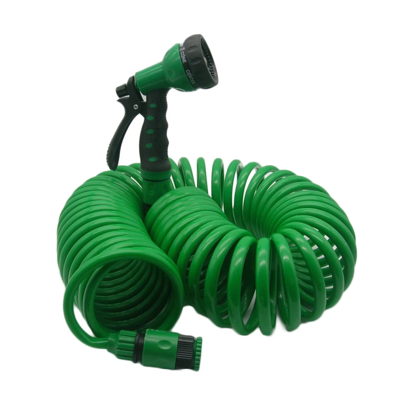 

10 m New Flexible Coiled Spiral Garden Car Washing Clean Water Hose With Spray Nozzle For Household Car Wash Garden Water