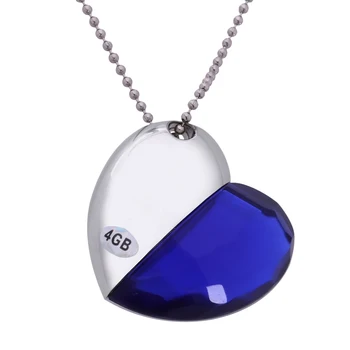 

Cartoon Cute Metal Crystal Heart Pendrive USB Flash Drive Memory Stick Pen Drive U Disk Blue