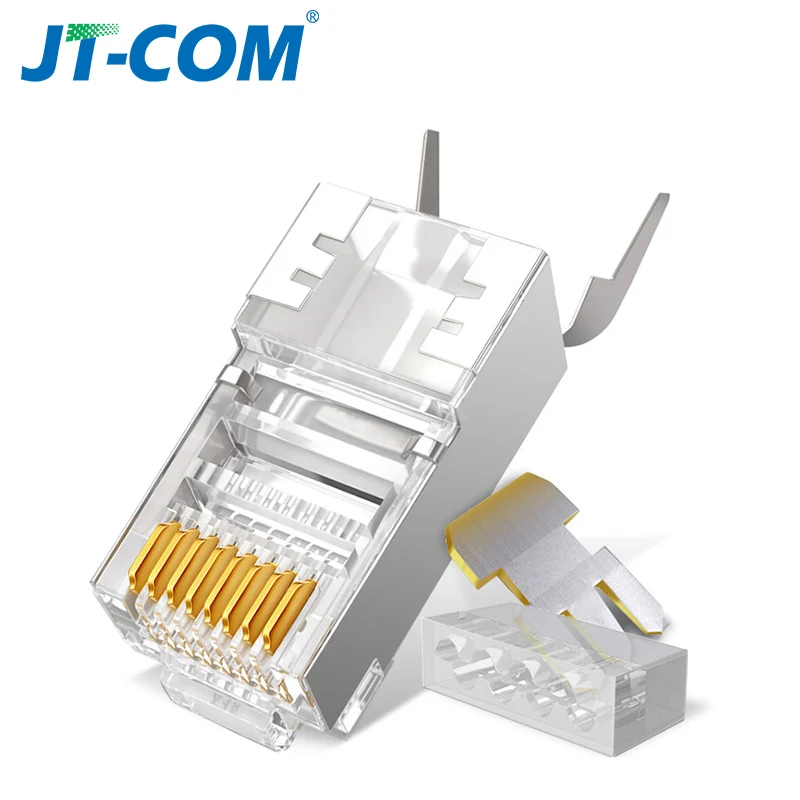 CAT6a CAT7 RJ45 соединитель 50/100 шт. FTP 8P8C модульный штекер 10 Гбит/с сеть ОБЖИМНАЯ защита