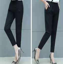 Новые модные весенние Высокая талия карандаш брюки для Для женщин Офис ПР Повседневная обувь узкие брюки женские Винтаж брюки Pantalon Femme