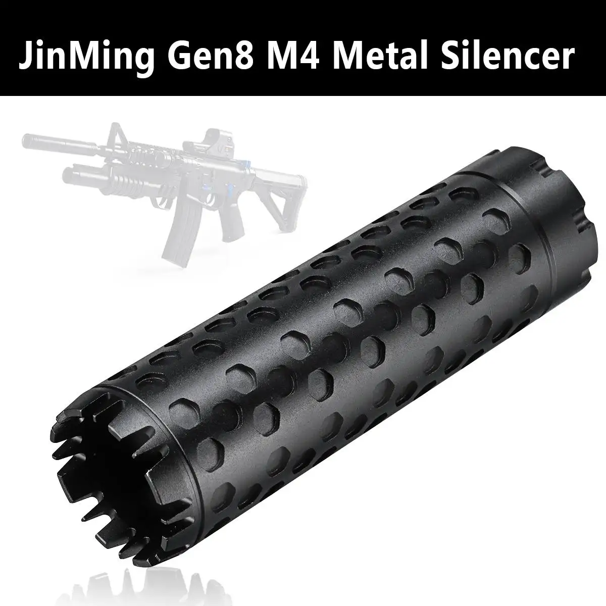 Kids Toy Muffler Metal Silencer for JinMing Gen8 M4 Generation Gel Ball Toy Kids Toy Muffler Metal Silencer for JinMing Gen8 M4 Generation Gel Ball Toy