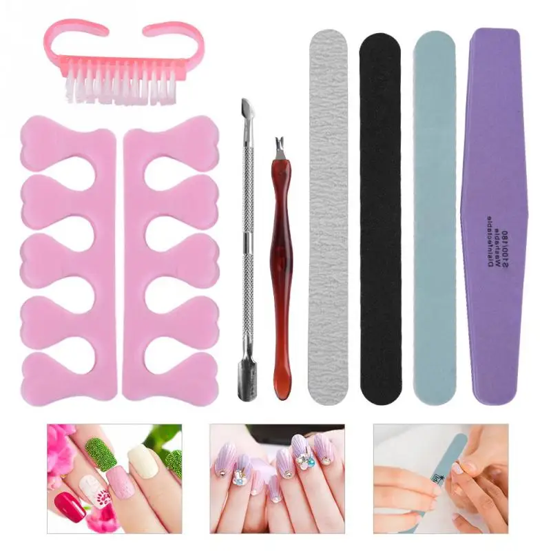 8 шт Профессиональный Nail Art Маникюр Педикюр ногти набор инструментов для шлифовальные губки Файлы буфера польский