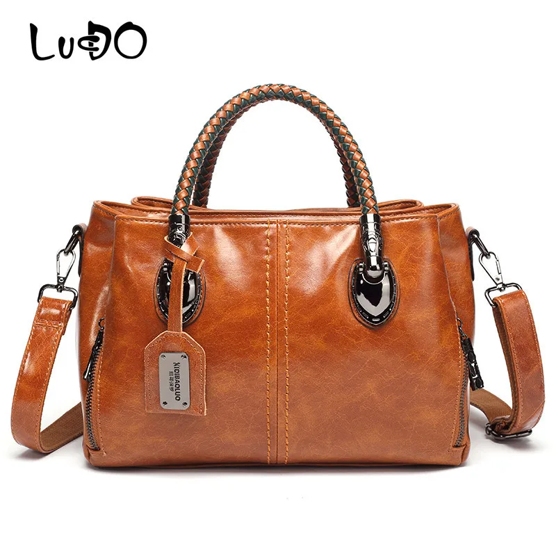 

LUCDO Brand Luxury Leather Handbag Women Messenger Bags High Quality Crossbody Messenger Bags Designer Female Tote Bag Sac Femme