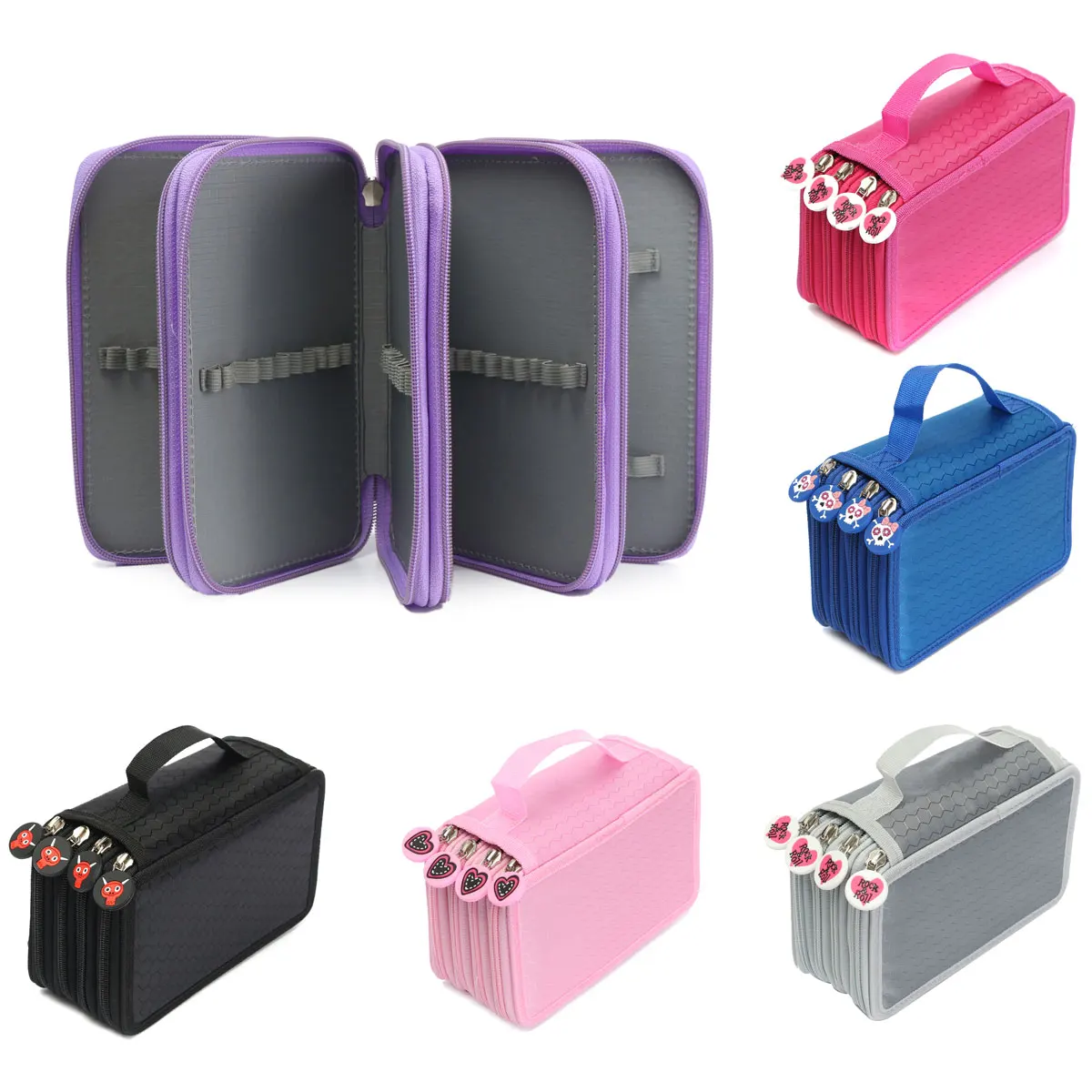 

6 Colors Makeup Storage Bags Organizer Professional Painting Pen Box Multifunction Pencil Case Travel Cosmetics Brush Pouch