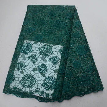 

Popular African lace fabric 2019 high quality mesh lace for wedding party dress 5yards embroidered Nigerian tulle guipure laces