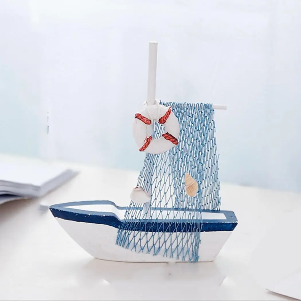 Средиземноморский стиль настольные украшения резные Морской парусник модель декоративные лодка дома, офис морской дерево