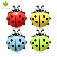 Mrosaa Милая карманная божья коровка, Настенная присоска, Карманный держатель для зубной щетки, вешалка для ванной комнаты, украшение дома, Товары для ванной комнаты