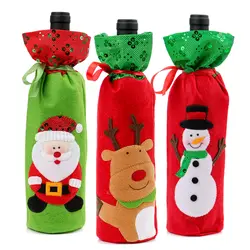 Столовая украшения бутылки вина сумка Обложка Санта Клаус Лось Рудольф снеговик для бутылки одежда 2019 Рождество Декор для дома Xmas