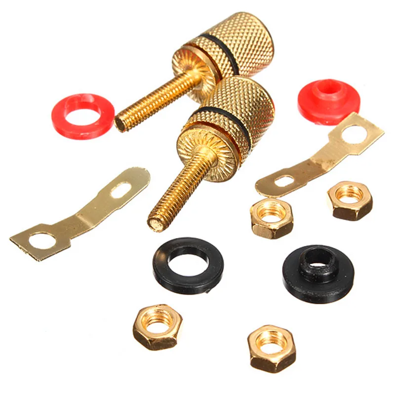 

CLAITE Wholesale Gold Plated Amplifier Speaker Terminal Binding Post Banana Plug Socket Connector for Audio Speaker
